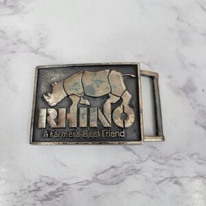 Rhino Belt Buckle Silver Toned
